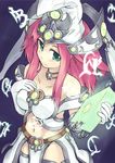 book breasts collar duel_monster elbow_gloves gloves green_eyes hand_on_own_chest hat high_priestess_of_prophecy long_hair looking_at_viewer medium_breasts normaland pink_hair solo white wizard_hat yuu-gi-ou 