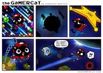  &lt;3 black_hole brown_hair cat clothing comic dialog english_text feline gamer_cat gamercat hair hat human humor japanese_text male mammal portal portal_(series) samantha_whitten shoes space speech_bubbles super_mario super_mario_galaxy sweat teeth text tongue translated valve video_games wheatley 