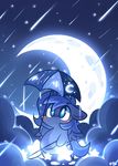  blue_eyes blue_fur blue_hair chibi chubby cloud cutie_mark equine female feral fishing_rod friendship_is_magic fur hair horn horse lifeloser mammal moon my_little_pony pony princess_luna_(mlp) rain shooting_star solo stars umbrella winged_unicorn wings 