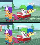  binoculars bow comic computer cutie_mark_crusaders_(mlp) equine female feral friendship_is_magic helmet horn horse jananimations laptop mammal my_little_pony pegasus pony scootaloo_(mlp) scooter sweetie_belle_(mlp) tumblr unicorn wagon wings young 
