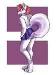  anthro blue_eyes blush butt canine dog female fur hair husky kalida lina linahusky mammal red_hair schoolgirl solo upskirt white_fur 