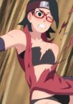  black_hair blush glasses naruto naruto_(series) red_eyes uchiha_sarada 