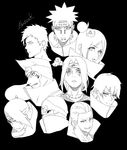  akatsuki_(naruto) deidara hidan hoshigaki_kisame kakuzu konan labret_piercing monochrome naruto naruto_shippuuden pain_(naruto) sasori uchiha_itachi zetsu 