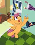  bed cloud doll equine female feral flag friendship_is_magic geomancing hair horse mammal multi-colored_hair my_little_pony pegasus pillow pony poster purple_eyes purple_hair rainbow_dash_(mlp) scootaloo_(mlp) solo toy wings 