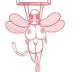  arthropod big_breasts blush breasts dragonfly female insect monochrome pussy thetransformtentacle wings 