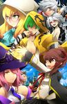  5boys ahoge animal_ears bad_id bad_pixiv_id blazblue blazblue_phase_0 blonde_hair cat_ears cat_tail celica_a_mercury fish glasses green_eyes hakumen hood hoodie jubei_(blazblue) konoe_a_mercury multiple_boys multiple_girls nu-13 nude pink_hair ragna_the_bloodedge red_eyes rikorikorikosu round_eyewear silver_hair tail trinity_glassfield valkenhayn_r_hellsing yellow_eyes yuuki_terumi 