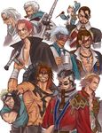  annotated arisue_kanako auron basch_fon_ronsenburg beard black_hair blonde_hair brown_hair cane cape character_request chest_tattoo choker cid_highwind cigar clothes_writing coat coffee_mug commentary_request crossover cup earrings eyepatch facial_hair final_fantasy final_fantasy_vii final_fantasy_x final_fantasy_xii food fruit fur_trim gerald_(radiata_stories) glasses gloves godot goggles goggles_on_head grin gyakuten_saiban gyakuten_saiban_3 jacket_on_shoulders jecht jewelry jutte male_focus manly mr_orange mug multicolored_hair multiple_boys multiple_crossover necktie old_man one-eyed one_piece ookami_(game) open_clothes open_coat orange pendant radiata_stories red_hair rogue_galaxy scar scar_across_eye shanks shirt shirtless silvers_rayleigh smile smoker_(one_piece) smoking streaked_hair sunglasses sword tattoo visor weapon white_background white_hair zegram_ghart 