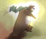  2010 anthro male mammal overweight overweight_male scarf simple_background solo toukurou ursine 