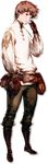  belt_pouch boots bravely_default:_flying_fairy bravely_default_(series) brown_hair full_body gloves highres official_art pants pouch short_hair tiz_oria transparent_background yoshida_akihiko 
