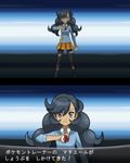  1girl black_hair fake_screenshot female long_hair matiere_(pokemon) pantyhose patch poke_ball pokemon pokemon_(game) pokemon_xy purple_eyes solo torn_clothes torn_pantyhose 