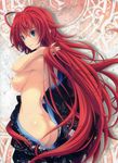  absurdres ahoge ass blue_eyes breasts high_school_dxd highres japanese_clothes kimono large_breasts long_hair miyama-zero nipples no_bra no_panties red_hair rias_gremory scan smile solo very_long_hair 