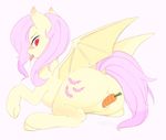  bat_pony butt carrot cutie_mark equine female flutterbat_(mlp) fluttershy_(mlp) friendship_is_magic hair horse japananon looking_at_viewer mammal my_little_pony pegasus penetration pink_hair pony presenting presenting_hindquarters pussy solo vaginal vaginal_penetration wings 