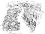  concept_art final_fantasy final_fantasy_viii kusanagi_studio monochrome winhill 