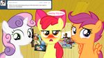  blush bow comic computer cutie_mark_crusaders_(mlp) equine female feral friendship_is_magic horn horse jananimations laptop mammal my_little_pony pegasus pony scootaloo_(mlp) smile sweetie_belle_(mlp) tumblr unicorn wings young 