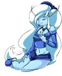  adventure adventure_time alpha_channel blue_skin breasts clothed clothing crossgender eyes_closed female hair human ice ice_queen long_hair mammal necklace plain_background queen. sitting slippers solo sweater time. transparent_background white_hair zowieblaze 