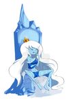  adventure_time big_breasts blue_skin bow breasts clothing creepysheepstudio crossgender crown female hair ice ice_queen long_hair smile solo spread_legs spreading toes tongue tongue_out white_hair 