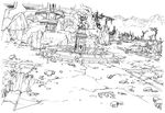  concept_art final_fantasy final_fantasy_viii kusanagi_studio monochrome trabia_garden 