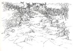  concept_art final_fantasy final_fantasy_viii kusanagi_studio monochrome trabia_garden 