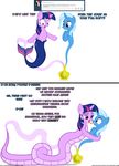  comic english_text equine female friendship_is_magic fur genie hair horn horse lesbian licking mammal mermaid multi-colored_hair my_little_pony naga navitaserussirus purple_eyes purple_fur purple_hair text tongue transformation trixie_(mlp) twilight_sparkle_(mlp) unicorn 