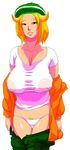  bel_(pokemon) black_eyes blonde_hair breasts ggg_(anilinechrono) jacket panties pants_pull pokemon pokemon_(game) pokemon_bw pulled_by_self third-party_source underwear undressing 