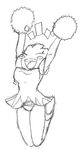  cheerleader crossgender eyes_closed female hitmonchan monochrome nintendo pok&#233;mon pok&eacute;mon pom_poms unknown_artist video_games 