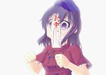  animated animated_gif hat mazeshi miyako_yoshika non-web_source ofuda purple_eyes purple_hair solo touhou upper_body 