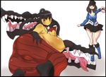  anthro big_breasts big_butt black_hair black_skin boots breasts butt camel_toe clothing fangs female hair hat huge_breasts human jacket liquidxlead looking_at_viewer lying mammal mawile mega_evolution mega_mawile nintendo nipples plain_background pok&#233;ball pok&#233;mon pok&#233;morph pok&eacute;ball pok&eacute;mon pok&eacute;morph red_eyes skirt smile standing teeth tongue tongue_out video_games white_background 
