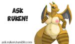  arm_warmers breasts charizard chubby dragon female kai-ten kaivolate legwear nintendo nipples nude overweight pixel_art pok&#233;mon pok&eacute;mon pussy raptorkou ruken stockings video_games wings 