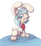  2013 alasou alpha_channel animal_ears blue_eyes blue_hair coco_pommel_(mlp) female friendship_is_magic hair lagomorph mammal my_little_pony plain_background rabbit rabbit_ears sewing sewing_needle sitting solo string transparent_background two_tone_hair 
