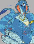  armband barefoot blue_skin breasts claws dragon female foot_focus forked_tongue grey_background hindpaw jewelry necklace panties paws plain_background red_eyes reptile scalie simple_background sitting soles solo spikes toe_claws toes tongue tongue_out underwear zabraxas 
