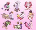  6+boys alternate_form audino backwards_hat baseball_cap bestiality bisexual_(female) black_hat blush blush_stickers bottomless brown_hair censored character_request commentary_request creature cum cum_in_pussy cunnilingus fang furfrou gen_1_pokemon gen_2_pokemon gen_5_pokemon gen_6_pokemon gradient gradient_background hat heart hetero highres incest inset kangaskhan licking lilligant looking_at_another looking_down lying maractus mega_pokemon misdreavus mother_and_daughter multiple_boys multiple_penises nollety nude on_back open_mouth oral penis pink_background pokemon pokemon_(creature) pokemon_(game) pokemon_xy pussy sex sliggoo smile spread_legs testicles tongue vaginal vivillon 