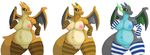  arm_warmers breasts charizard chubby dragon female kai-ten kaivolate legwear mega_charizard mega_charizard_x mega_charizard_y mega_evolution nintendo nipples overweight pok&#233;mon pok&eacute;mon pussy raptorkou ruken stockings video_games wings 