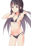  akemi_homura bad_id bad_pixiv_id bikini black_hair highres long_hair mahou_shoujo_madoka_magica needle_(needlebomb) purple_eyes solo swimsuit 