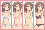  agata_(agatha) bad_id bad_pixiv_id blue_(pokemon) bow bow_panties bra brown_hair costume_chart food frilled_bra frilled_panties frills front-tie_top hair_ornament hairclip ice_cream long_hair looking_at_viewer midriff multiple_views navel panties pokemon pokemon_(game) pokemon_frlg polka_dot polka_dot_bra polka_dot_panties striped striped_bra striped_panties tongue tongue_out translated underwear underwear_only variations 