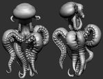  anthro breasts butt cephalopod cum cum_in_pussy cum_inside female monochrome monster monster_girl nude octomaid octopus presenting presenting_hindquarters pussy raiondou slocik small_breasts solo tentacles 
