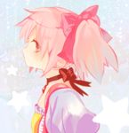  hair_ribbon kaname_madoka magical_girl mahou_shoujo_madoka_magica nou_(brain-m) pink_eyes pink_hair ribbon short_twintails solo star twintails 