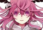  demon_girl hair_ornament head_wings hyouseki_ren long_hair looking_at_viewer pink_hair pointy_ears purple_eyes ruki_(senyuu) sen'yuu. 