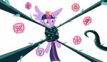  absurd_res alpha_channel bound equine female feral friendship_is_magic hair hi_res horn horse magic mammal masemj my_little_pony plain_background pony purple_eyes purple_hair tiara transparent_background twilight_sparkle_(mlp) vines winged_unicorn wings 