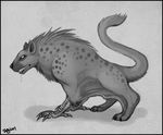  avian bird canine chimera drooling feral flying_squirrel hybrid hyena male mammal patagium predator saliva slug_(artist) spotted_hyena wolf xalvador 