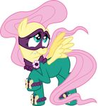  absurd_res alpha_channel equine female feral fluttershy_(mlp) friendship_is_magic green_eyes hair hi_res horse mammal masemj mask my_little_pony pegasus pink_hair plain_background pony power_ponies_(mlp) saddle_rager_(mlp) solo transparent_background wings 