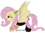  alpha_channel bat_pony cosplay cutie_mark dialog equine female feral flutterbat_(mlp) fluttershy_(mlp) friendship_is_magic gutovi-kun horse legwear mammal morrigan_aensland my_little_pony plain_background pony solo stockings text transparent_background vampire wings 