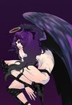  baba_kanade earrings halo jewelry jojo_no_kimyou_na_bouken kars_(jojo) long_hair male_focus purple_hair solo wings 