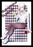 bad_id bad_pixiv_id cup flower highres makishima_shougo male_focus psycho-pass red_flower red_rose rose sitting solo teacup uwabaki_(shoe_rack) white_hair yellow_eyes 