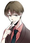  bad_id bad_pixiv_id brown_hair male_focus mole necktie psycho-pass solo touma_kouzaburou uwabaki_(shoe_rack) 