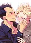  black_hair blonde_hair blue_eyes blush chocolate_lover crying gelato jojo_no_kimyou_na_bouken multiple_boys sorbet tears 