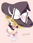  bad_id bad_pixiv_id blonde_hair bloomers bow braid hat hat_bow kirisame_marisa navel oversized_clothes sala_mander side_braid solo tears touhou trembling underwear witch_hat yellow_eyes 