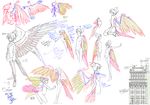  bird_tail character_sheet cindy_o'brien highres how_to multiple_views original seo_tatsuya short_hair wings 