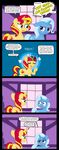  comic cutie_mark dialog english_text equestria_girls equine female feral ficficponyfic friendship_is_magic fur green_eyes hair horn horse humor long_hair magic mammal multi-colored_hair my_little_pony open_mouth outside pony smile stairs sunset_shimmer_(eg) text trixie_(mlp) two_tone_hair unicorn 