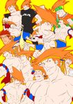  abs adon_(street_fighter) alternate_costume alternate_hairstyle ankle_wrap bad_id bad_pixiv_id bodysuit collage fingerless_gloves gloves headband male_focus mask mongkhon muscle orange_hair red_hair sasaki_(sid328) shirtless shorts street_fighter street_fighter_i street_fighter_iv_(series) wrist_wrap 