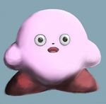  blue_background crossover espurr eyes fusion kirby kirby_(series) nintendo no_humans open_mouth pink_skin pokemon pokemon_(game) simple_background stare staring turizao what 